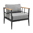 Armen Living Shari 4-Piece Aluminum Patio Lounge Set in Black/Gray