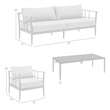 Armen Living Shari 4-Piece Aluminum Patio Lounge Set in Black/Gray