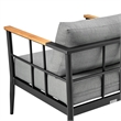 Armen Living Shari 4-Piece Aluminum Patio Lounge Set in Black/Gray