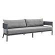 Armen Living Argiope 4-Piece Aluminum Outdoor Conversation Set in Dark Gray