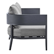 Armen Living Argiope 4-Piece Aluminum Outdoor Conversation Set in Dark Gray
