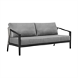 Armen Living Aileen 4-Piece Aluminum & Fabric Patio Lounge Set in Black/Gray