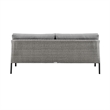 Armen Living Aileen 4-Piece Aluminum & Fabric Patio Lounge Set in Black/Gray