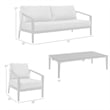 Armen Living Aileen 4-Piece Aluminum & Fabric Patio Lounge Set in Black/Gray