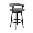 Armen Living Naomi and Lorin 3-Piece Metal Counter Dining Set in Black/Gray
