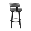 Armen Living Naomi and Lorin 4-Piece Metal Counter Dining Set in Black/Gray