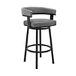 Armen Living Naomi and Lorin 5-Piece Metal Counter Dining Set in Black/Gray