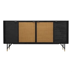 Armen Living Saratoga Modern Wood Sideboard Buffet in Black/Brown
