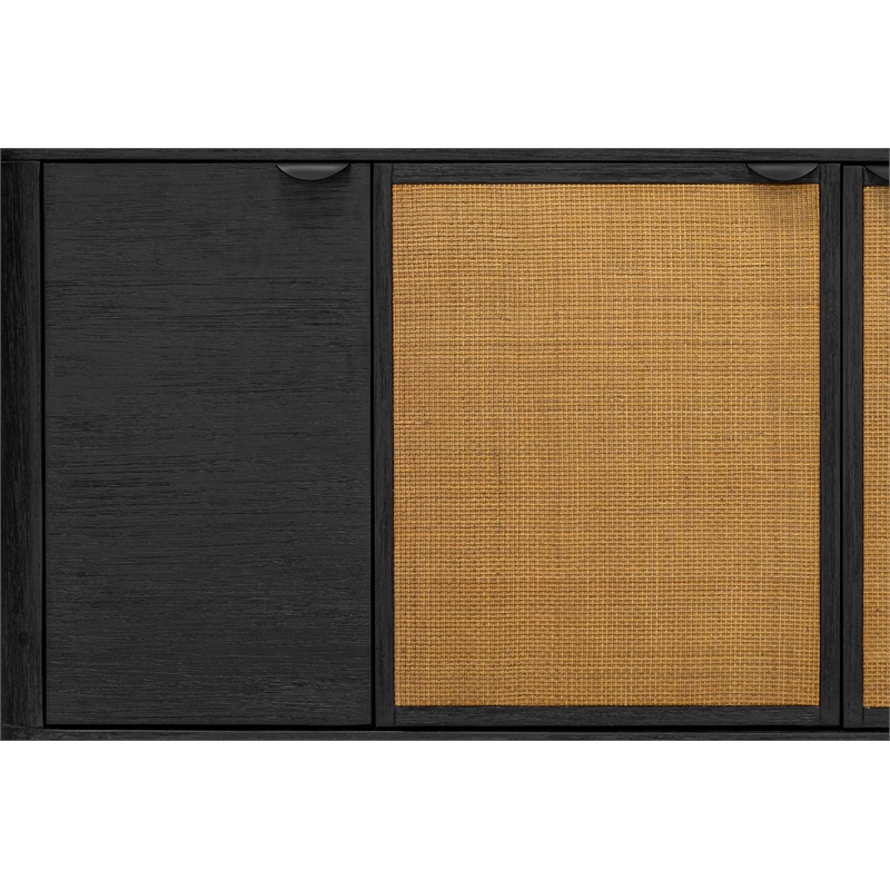 Armen Living Saratoga Modern Wood Sideboard Buffet in Black/Brown