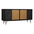 Armen Living Saratoga Modern Wood Sideboard Buffet in Black/Brown