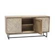 Armen Living Peridot Modern Acacia Wood Sideboard Buffet in Natural/Black