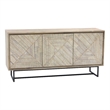 Armen Living Peridot Modern Acacia Wood Sideboard Buffet in Natural/Black