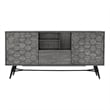 Armen Living Makena Modern Acacia Wood Sideboard Buffet in Gray/Black