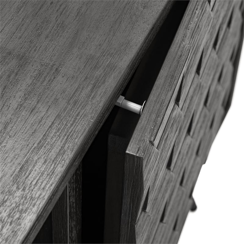 Armen Living Makena Modern Acacia Wood Sideboard Buffet in Gray/Black