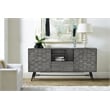 Armen Living Makena Modern Acacia Wood Sideboard Buffet in Gray/Black