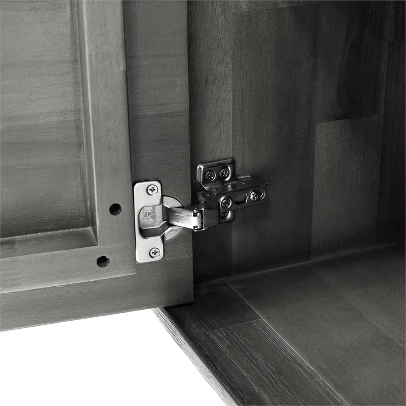 Armen Living Makena Modern Acacia Wood Sideboard Buffet in Gray/Black