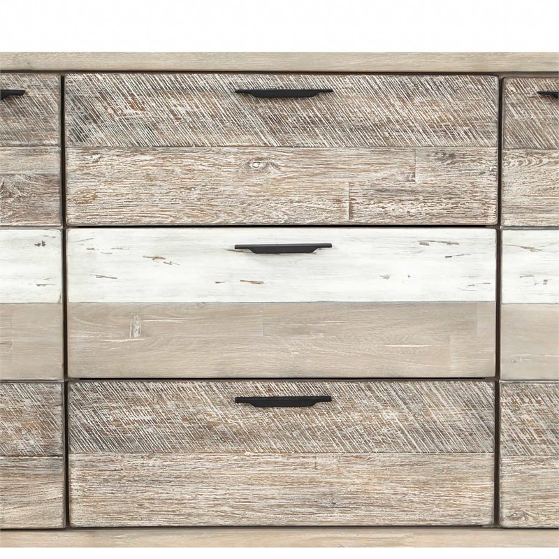 Armen Living Bridges Acacia Wood Sideboard Buffet Cabinet in Natural/Gray