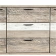 Armen Living Bridges Acacia Wood Sideboard Buffet Cabinet in Natural/Gray