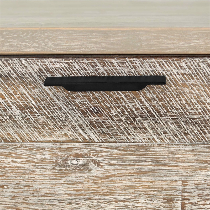 Armen Living Bridges Acacia Wood Sideboard Buffet Cabinet in Natural/Gray