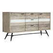 Armen Living Bridges Acacia Wood Sideboard Buffet Cabinet in Natural/Gray