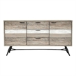 Armen Living Bridges Acacia Wood Sideboard Buffet Cabinet in Natural/Gray