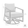Armen Living Aileen Fabric/Rattan Patio Swivel Lounge Chair in Black/Gray