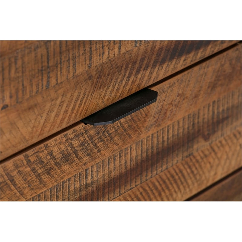 Ludgate Rectangle Coffee Table with Shelf in Acacia and Black Metal