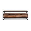 Ludgate Rectangle Coffee Table with Shelf in Acacia and Black Metal
