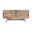 Armen Living Kendra 3-Drawer Modern Acacia Wood Sideboard Buffet in Gray