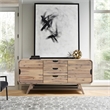 Armen Living Kendra 3-Drawer Modern Acacia Wood Sideboard Buffet in Gray