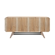 Armen Living Kendra 3-Drawer Modern Acacia Wood Sideboard Buffet in Gray