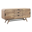 Armen Living Kendra 3-Drawer Modern Acacia Wood Sideboard Buffet in Gray