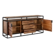 Armen Living Ludgate 3-Drawer Wood/Metal Sideboard Buffet in Brown/Black