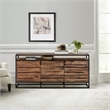 Armen Living Ludgate 3-Drawer Wood/Metal Sideboard Buffet in Brown/Black