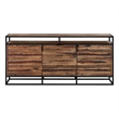 Armen Living Ludgate 3-Drawer Wood/Metal Sideboard Buffet in Brown/Black