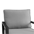 Armen Living Grand Outdoor Fabric & Metal Swivel Glider Chair in Dark Gray/Black