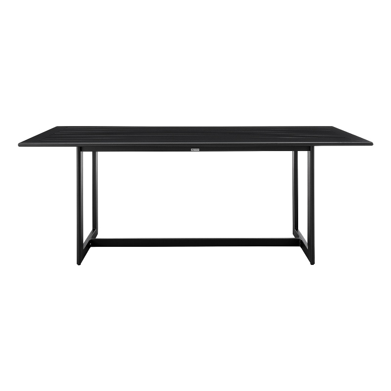 Armen Living Grand Modern Aluminum Outdoor Dining Table in Black