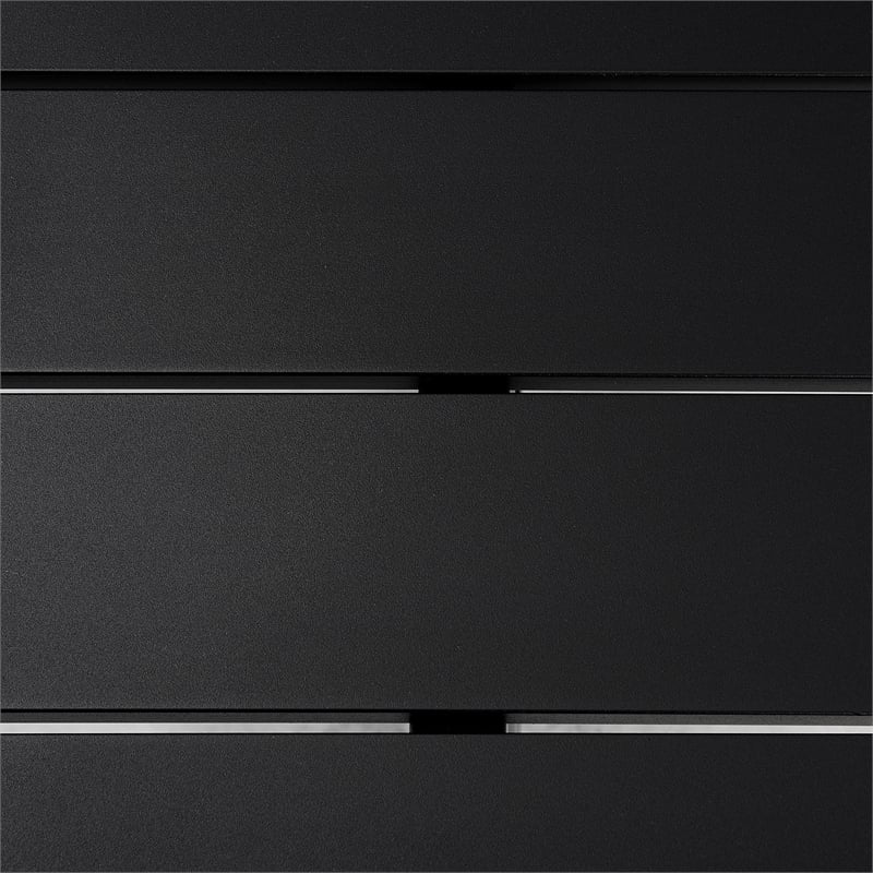 Armen Living Grand Round Modern Aluminum Patio Dining Table in Black