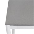 Armen Living Royal Outdoor Aluminum Dining Table with Stone Top in White/Gray