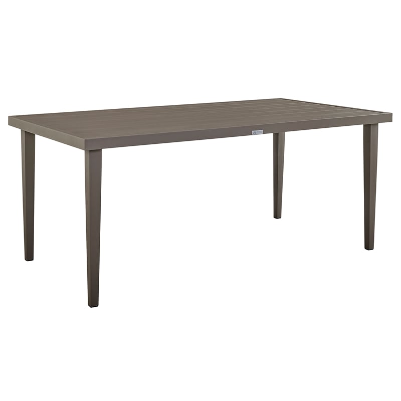 Armen Living Silvana Rectangle Outdoor Modern Aluminum Dining Table in Gray
