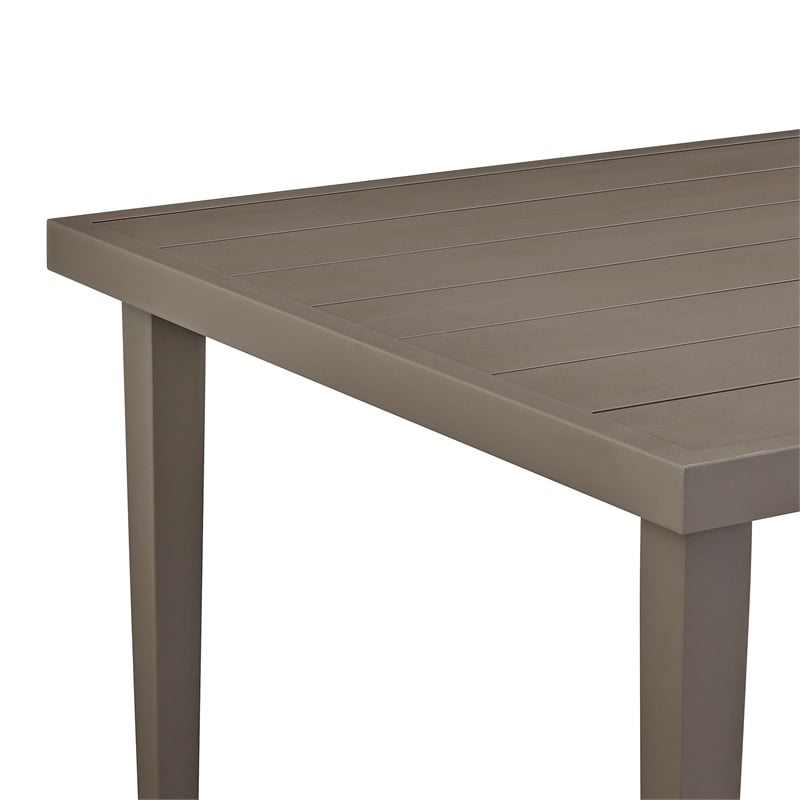 Armen Living Silvana Rectangle Outdoor Modern Aluminum Dining Table in Gray