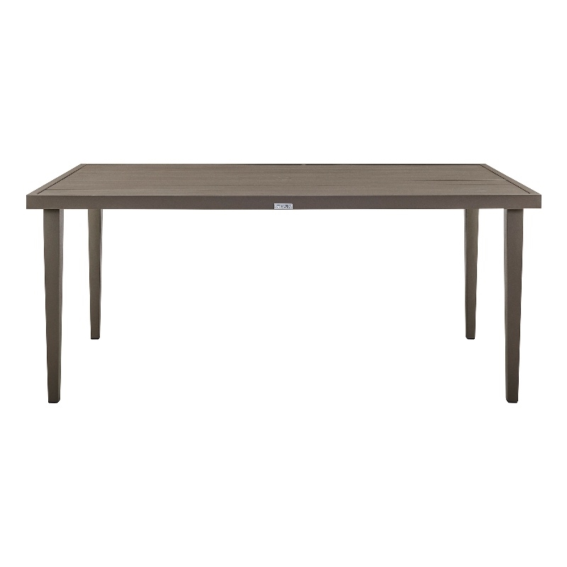 Armen Living Silvana Rectangle Outdoor Modern Aluminum Dining Table in Gray