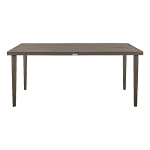 silvana outdoor aluminum gray rectangle dining table