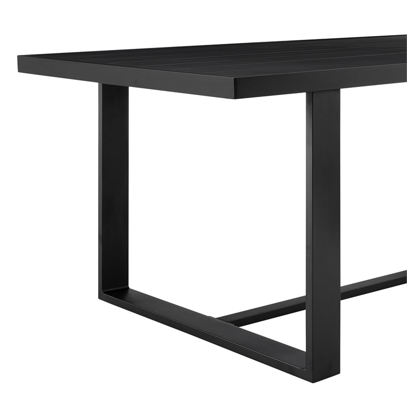 Armen Living Felicia Modern Aluminum Patio Dining Table in Black