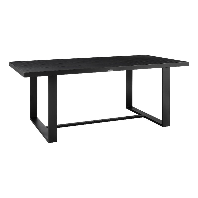 Armen Living Felicia Modern Aluminum Patio Dining Table in Black