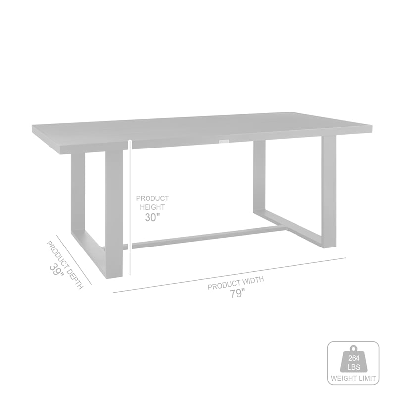 Armen Living Felicia Modern Aluminum Patio Dining Table in Black