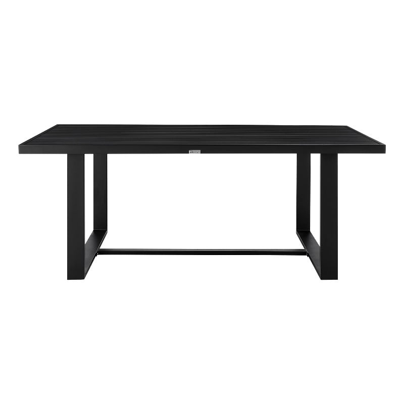 Armen Living Felicia Modern Aluminum Patio Dining Table in Black