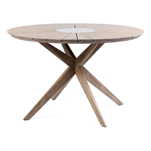 sachi outdoor light eucalyptus wood concrete round dining table