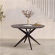 Armen Living Sachi Round Wood/Concrete Outdoor Dining Table in Brown
