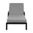 Armen Living Grand Adjustable Outdoor Fabric Chaise Lounge Chair in Gray/Black